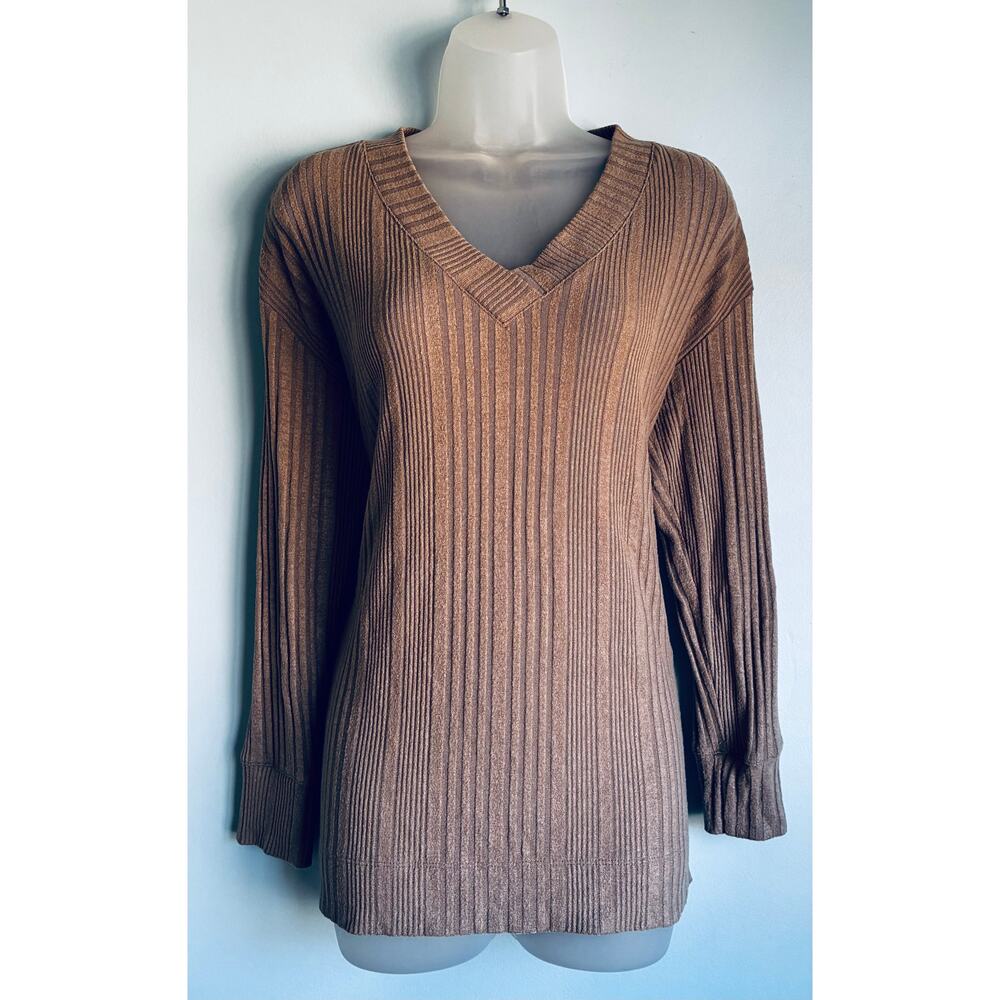 Andrew Marc Lightweight Sweater Dark Tan Small